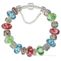 Silver Green & Blue Beaded Charm Bracelets Jewelry